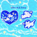 White Cat & Bunny - Sticker
