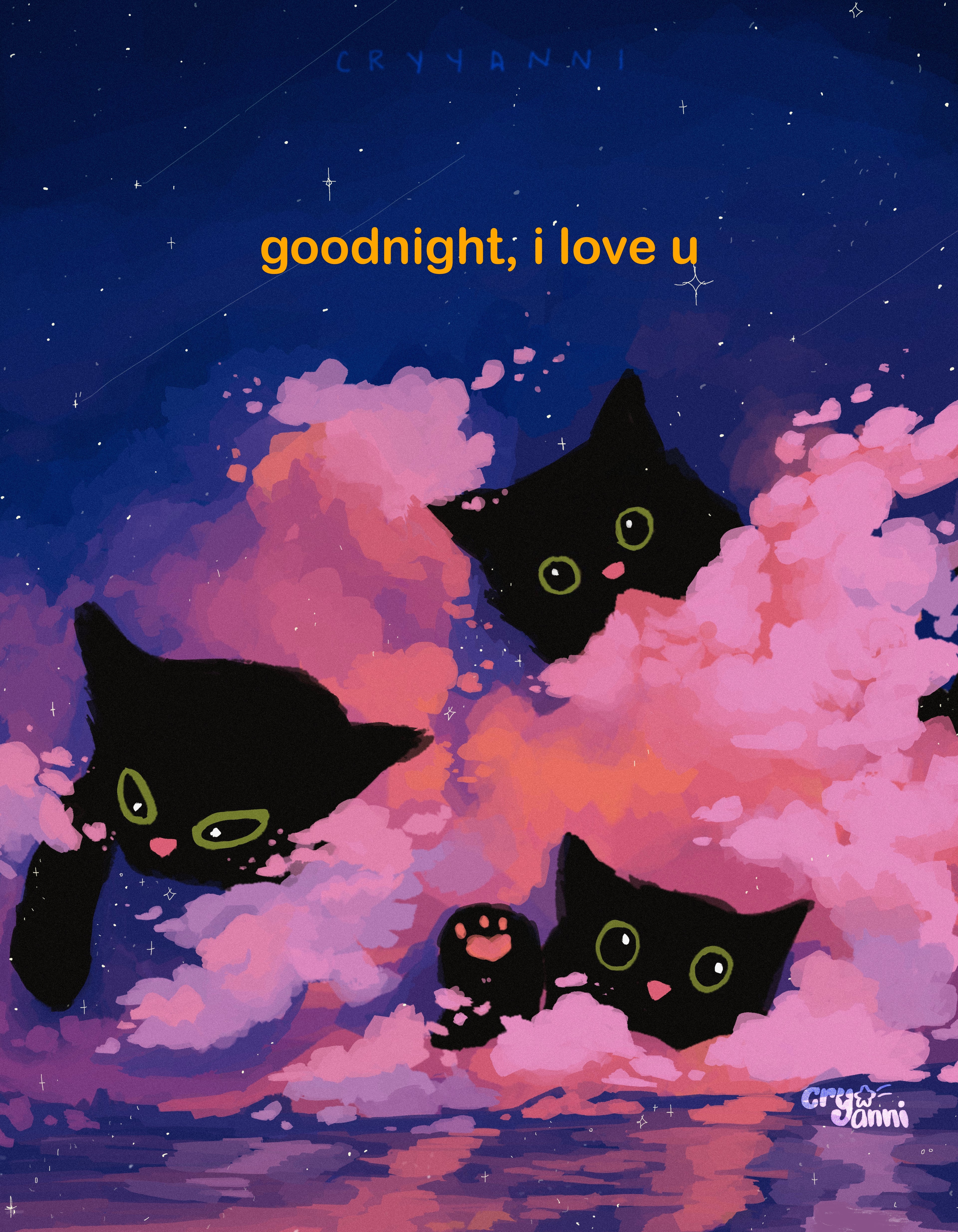 Bedtime Cats - Tall Print