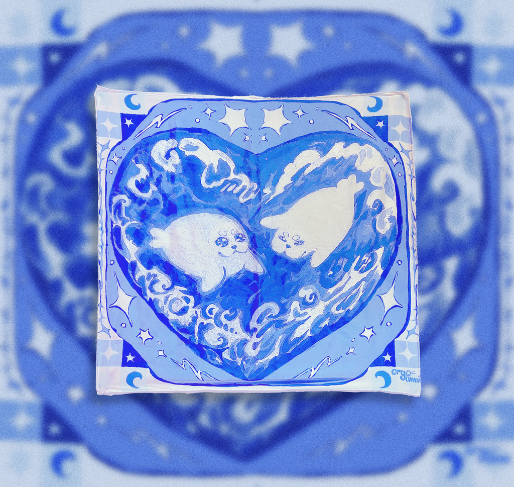 Heart Seals - Silk Scarf