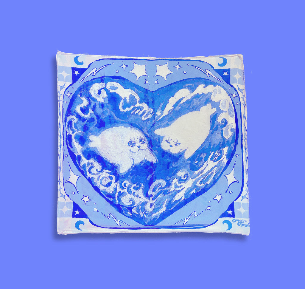 Heart Seals - Silk Scarf