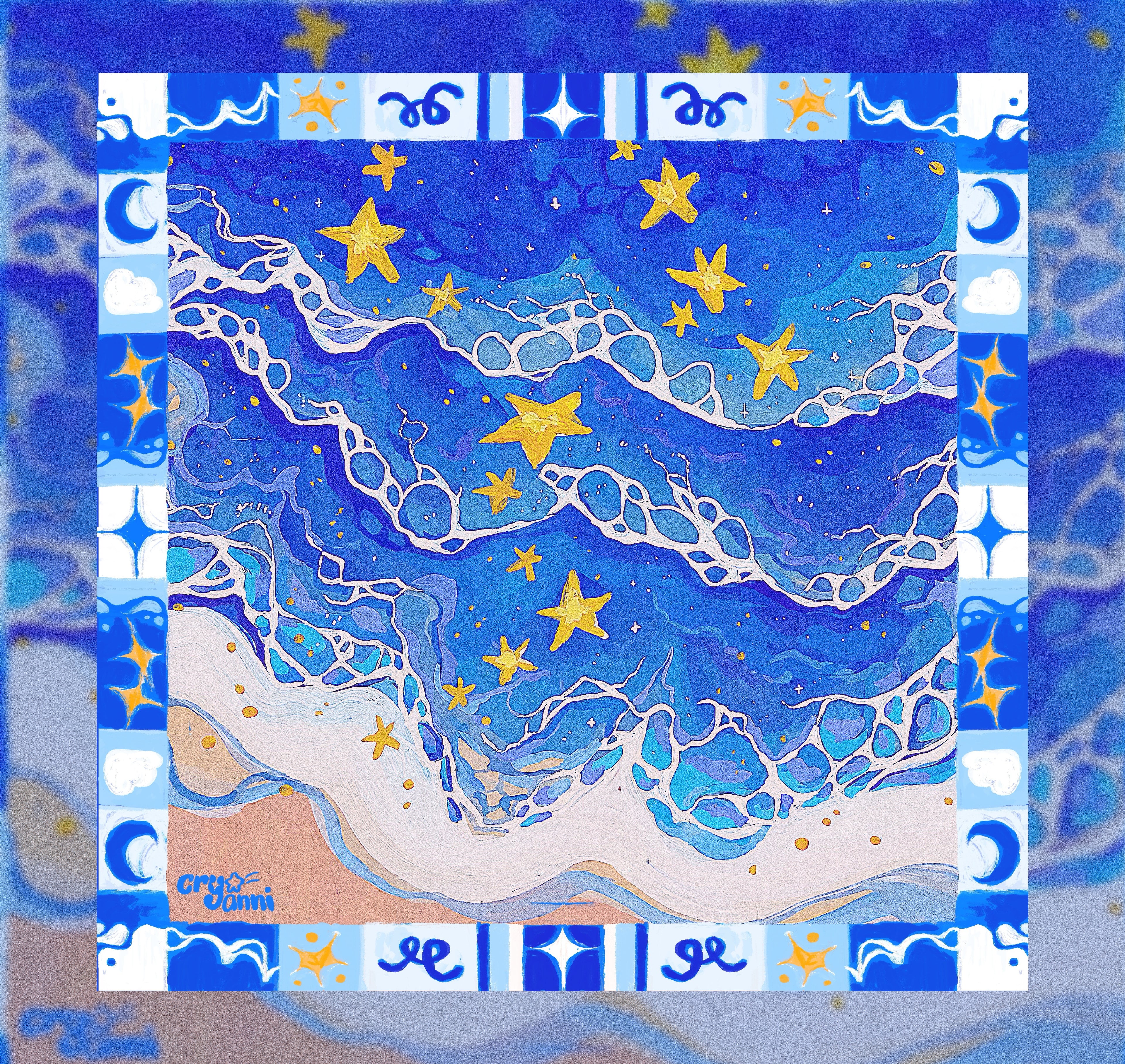 Day Waves - Silk Scarf