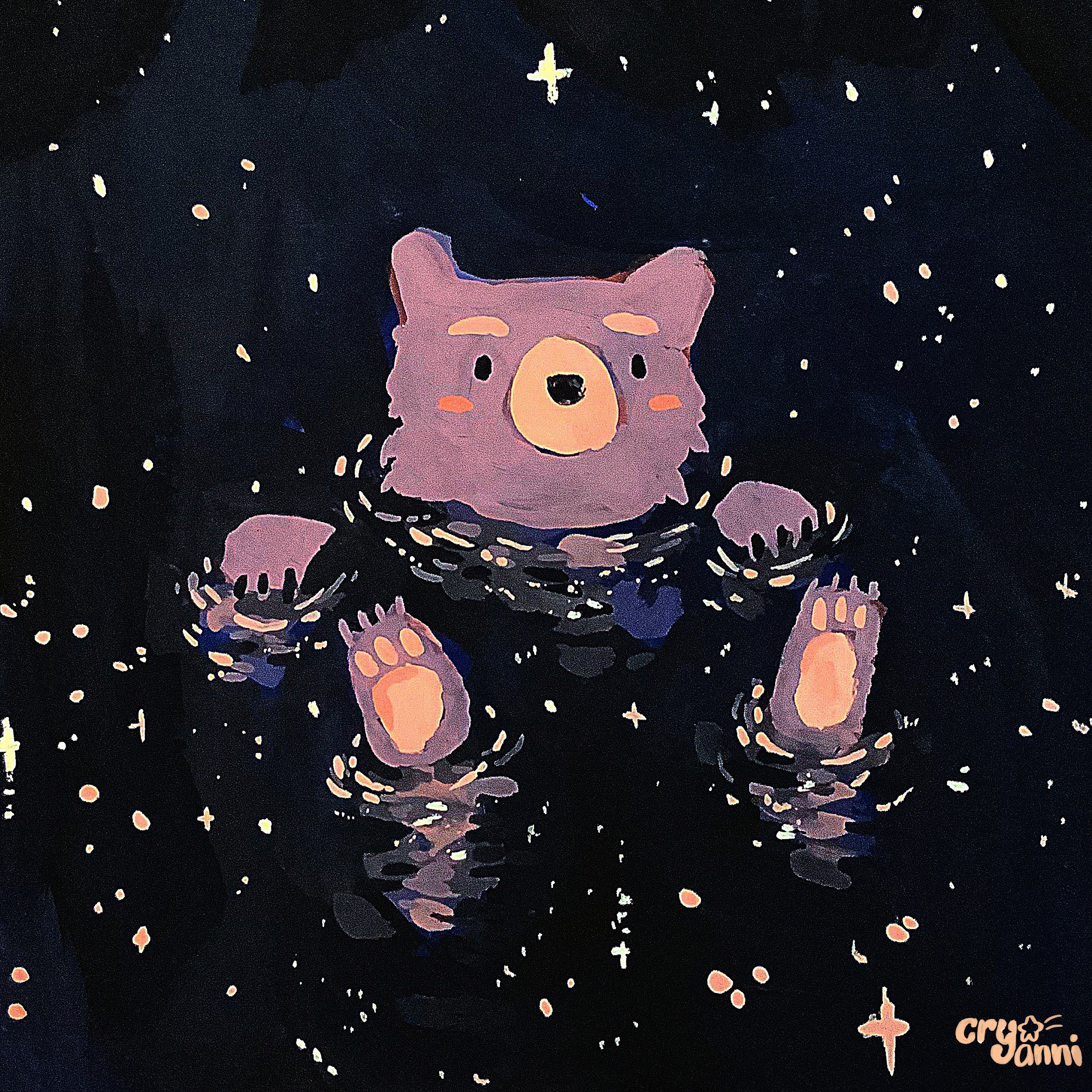 Space Bear - Silk Scarf
