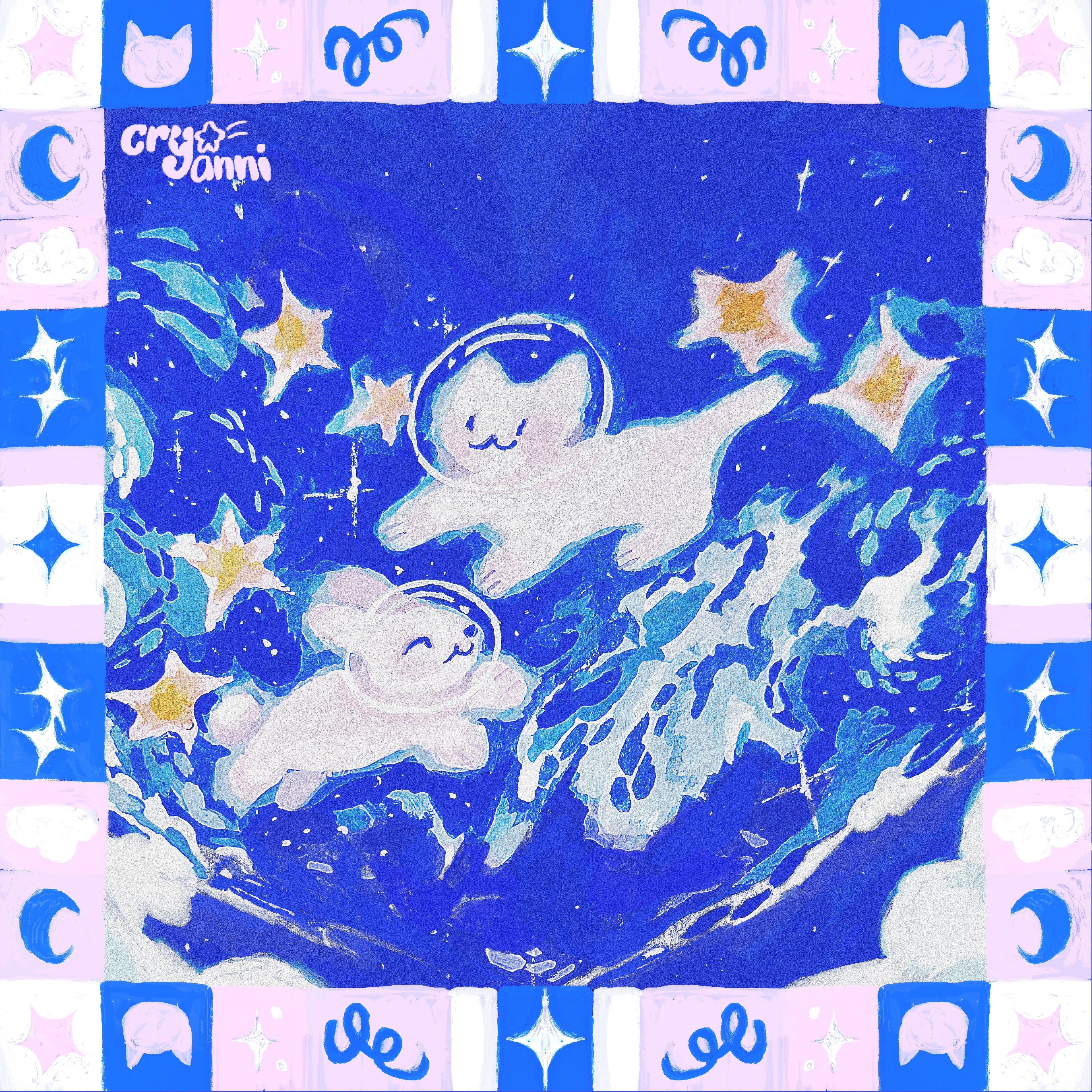 Bunny & Cat - Silk Scarf