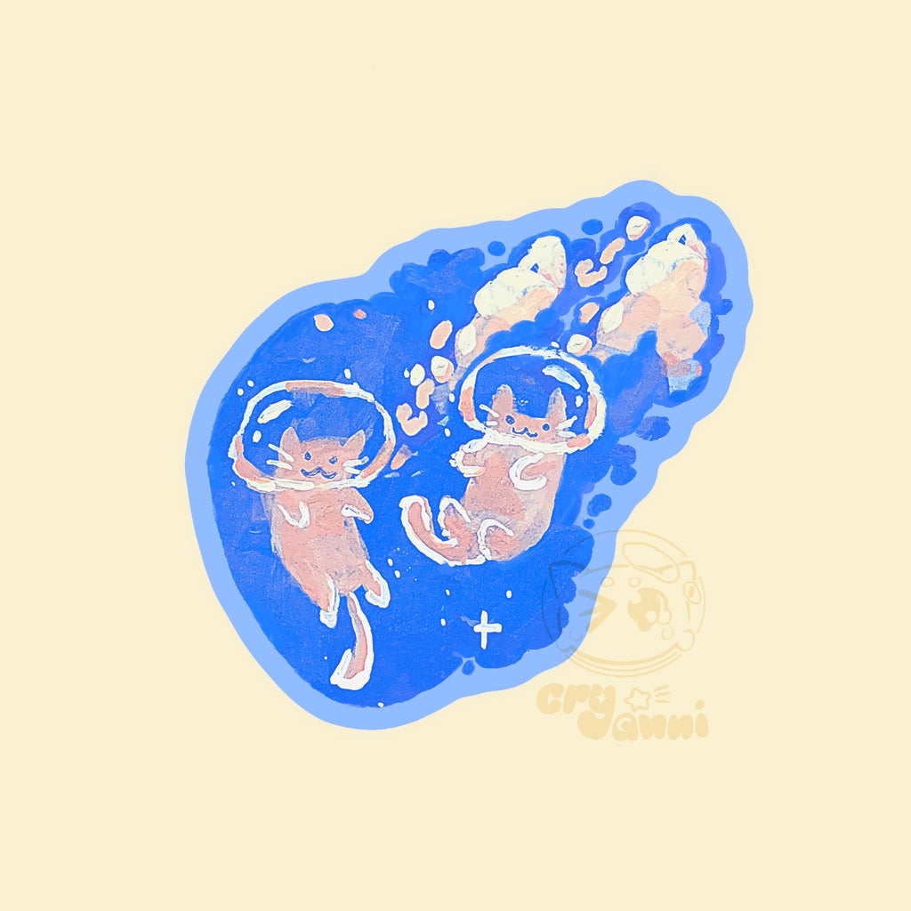 Light Peach Cats - Pair Sticker