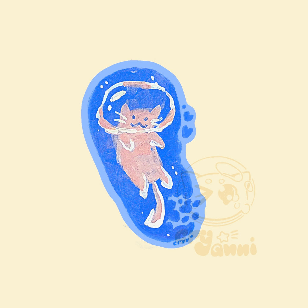 Light Peach Cats - Left Sticker