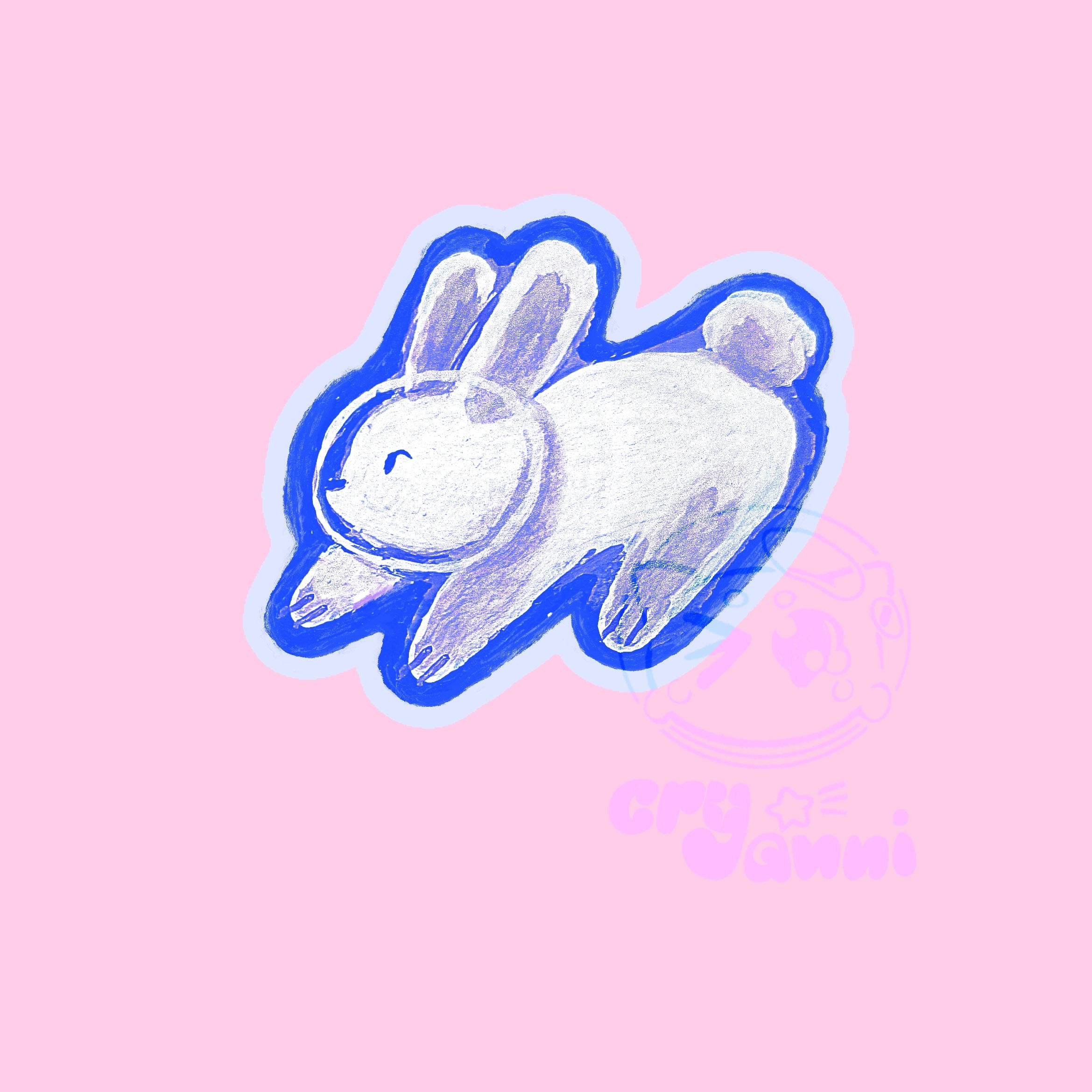 Purple Bunny - Right Sticker