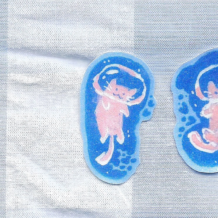 Light Peach Cats - Left Sticker
