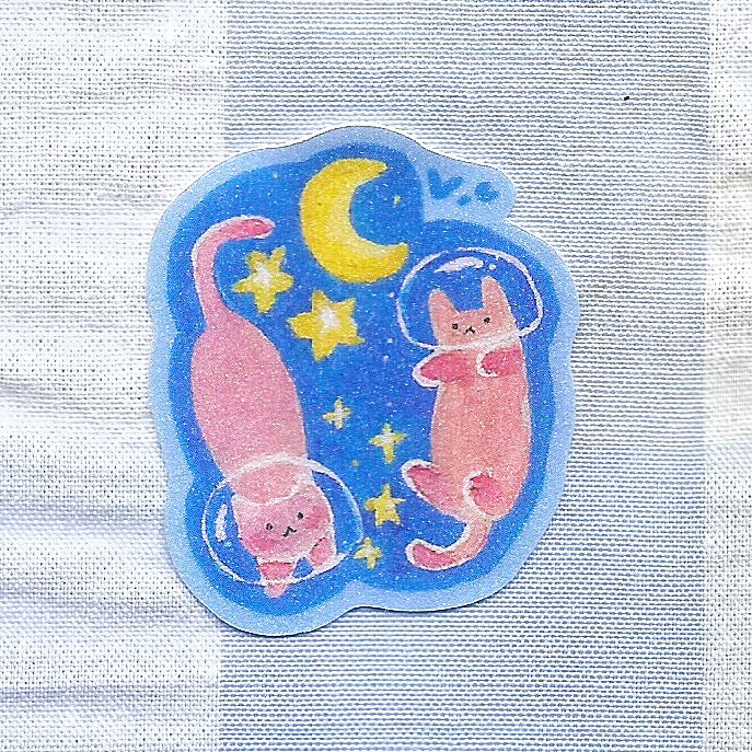 Pink Cats - Pair Sticker