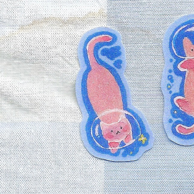 Pink Cats - Left Sticker