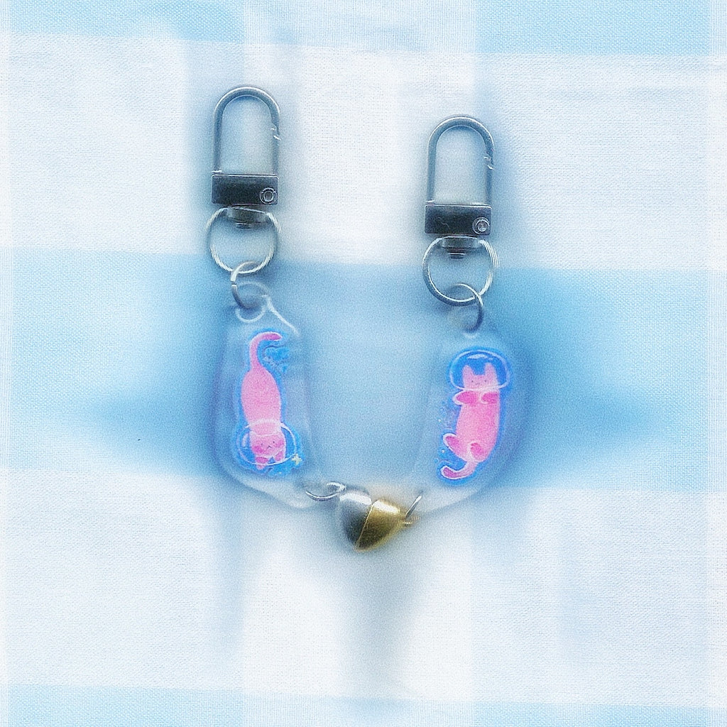Pink Cats - Heart Charms